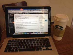 I'm writing this blog post in a coffee shop...
